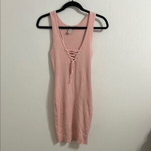Pink Ribbed Charlotte Russe Knit Dress